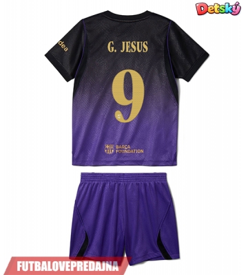 Lacne Dětský Futbalové dres Barcelona Gabriel Jesus #9 2026-27 Krátky Rukáv - Preč (+ trenírky)